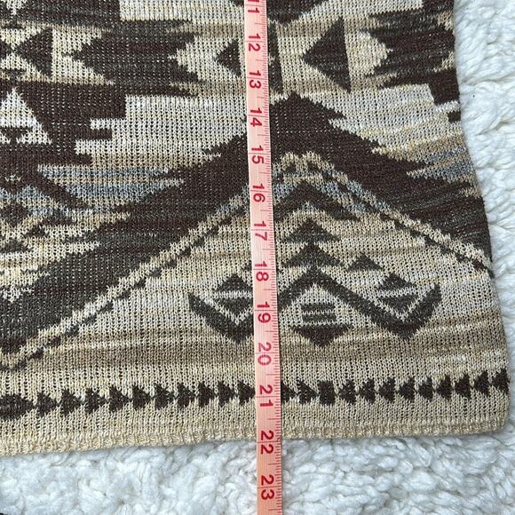 Denim & Supply Ralph Lauren Brown Cream Western Knit Sweater Geometric CA13 - Picture 9 of 12